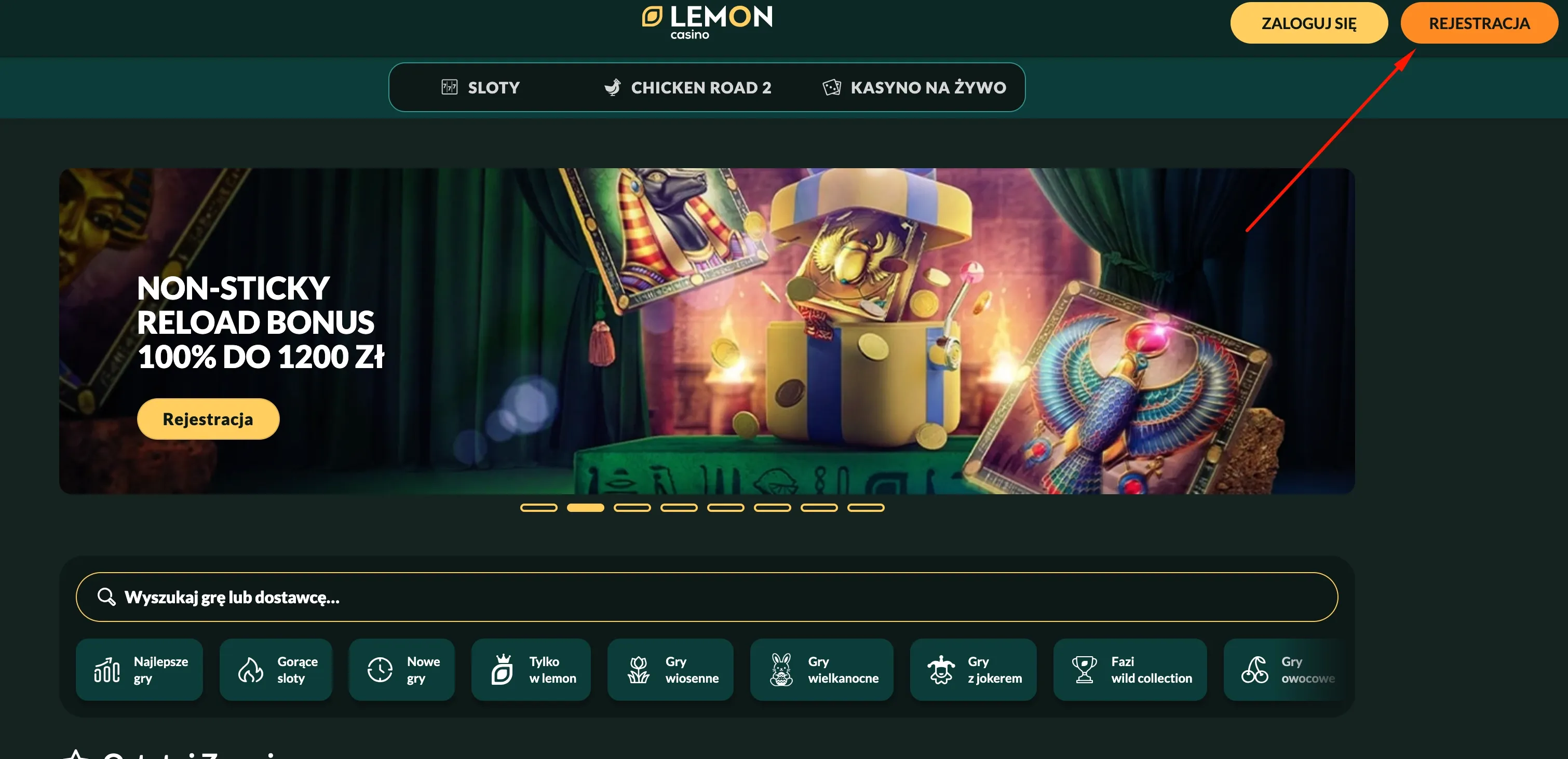 Odwiedź stronę Lemon Casino